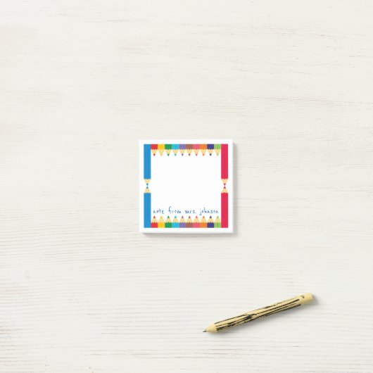 Cooler farbiger Bleistift-Internatsschüler Post-it Klebezettel (Auf Schreibtisch)