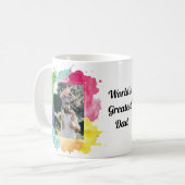 Cooler farbiger Wasserfarbenfroher Splash Foto Vat Kaffeetasse (Vorderseite Links)