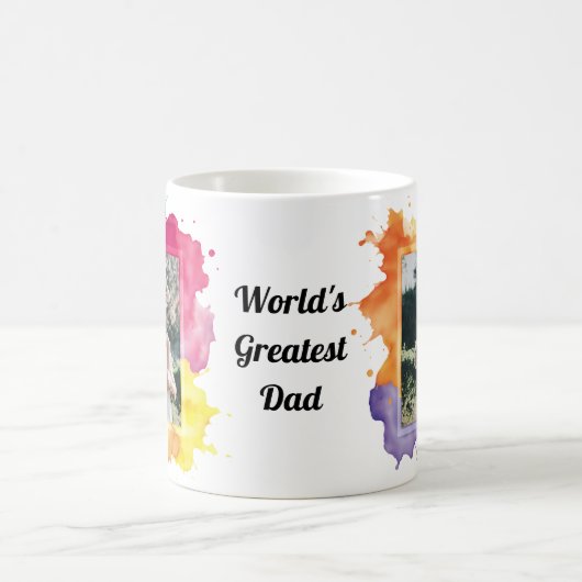 Cooler farbiger Wasserfarbenfroher Splash Foto Vat Kaffeetasse (Mittel)