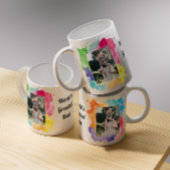 Cooler farbiger Wasserfarbenfroher Splash Foto Vat Kaffeetasse