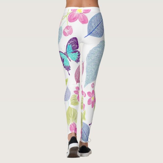 cooler Farbschmetterling, Blätter, Gestaltung der  Leggings (Rückseite)