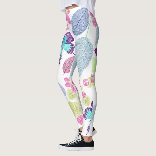 cooler Farbschmetterling, Blätter, Gestaltung der  Leggings (Links)