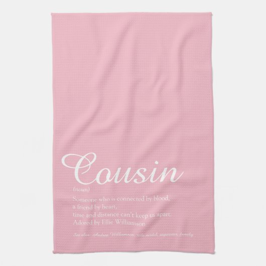 Cooler Favorit für jeden Cousin in Rosa Definition Geschirrtuch (Vertikal)