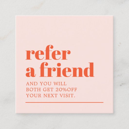 Cooler, feiner Pastell Weißer Schönheitssalon Empfehlungskarte (Vorderseite)