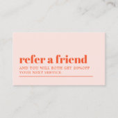 Cooler, feiner Pastell Weißer Schönheitssalon Empfehlungskarte (Vorderseite)