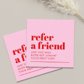 Cooler, feiner rosafarbener Salon Empfehlungskarte