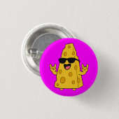 Cooler Fels Auf Käse Charakter Mit Sonnenbrille Button (Vorne & Hinten)