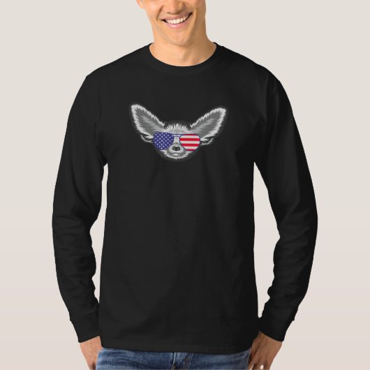 Cooler Fennec Fox, der eine Sonnenbrille mit ameri T-Shirt (Vorderseite)