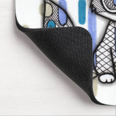 Cooler Fennec Fuchs mit Sonnenbrille Blau geometri Mousepad (Ecke)