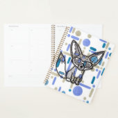 Cooler Fennec Fuchs mit Sonnenbrille Blau geometri Planer (Anzeige)