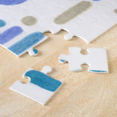 Cooler Fennec Fuchs mit Sonnenbrille Blau geometri Puzzle (Seite)