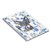 Cooler Fennec-Fuchs mit Sonnenbrille Blaue geometr Notizblock (Rechte Seite)