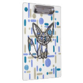Cooler Fennec-Fuchs mit Sonnenbrille Blaues geomet Klemmbrett (Rechts)