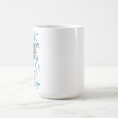 Cooler Fennek-Fuchs mit Sonnenbrille Blaue geometr Kaffeetasse (Mittel)