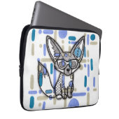 Cooler Fennek-Fuchs mit Sonnenbrille Blaues geomet Laptopschutzhülle (Vorne Rechts)