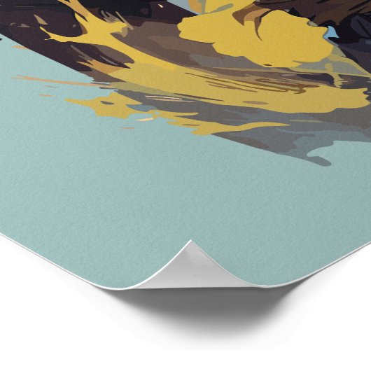 Cooler Feuerschlag Grau Ninja Katzenkämpfer Poster (Ecke)