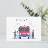 cooler Feuerwehrmann füge Stimmung hinzu Dankeskarte (Stehend Vorderseite)