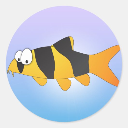 Cooler Fisch - Clownloach Runder Aufkleber (Vorderseite)