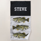 Cooler Fischereiname: Largemouth Bass Fish Name ge Strandtuch (Vorderseite)