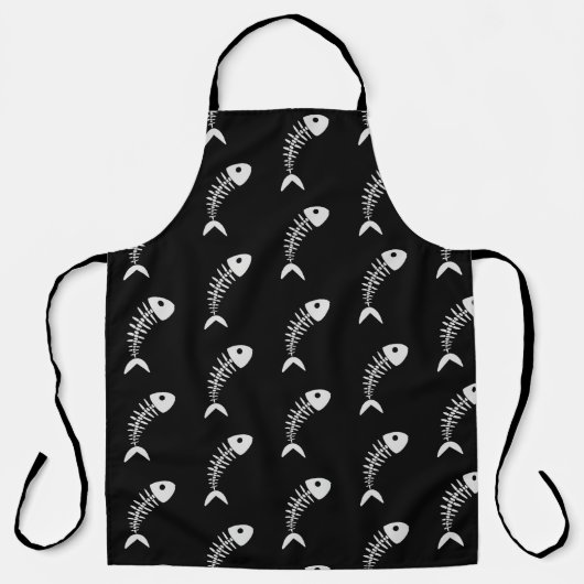 Cooler Fischknochen - Schwarze und Weiße Schürze (Vorderseite)