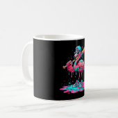 Cooler Flamingo Baseball Eiscreme-Tropf lustiger S Kaffeetasse (Vorderseite Links)