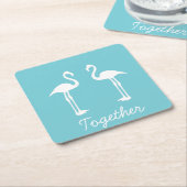 Cooler Flamingo Couple Paper Untersetzer (angewinkelt)