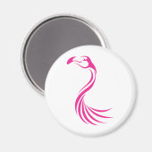 Cooler Flamingo Großer Swish Logo Icon Style Magnet (Vorderseite/Rückseite)