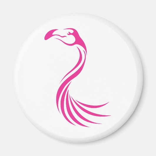 Cooler Flamingo Großer Swish Logo Icon Style Magnet (Vorne)