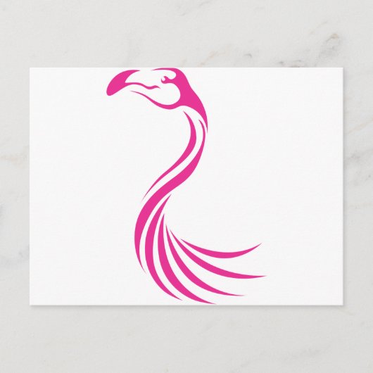 Cooler Flamingo Großer Swish Logo Icon Style Postkarte (Vorderseite)