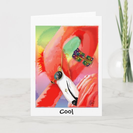Cooler Flamingo Karte (Vorderseite)