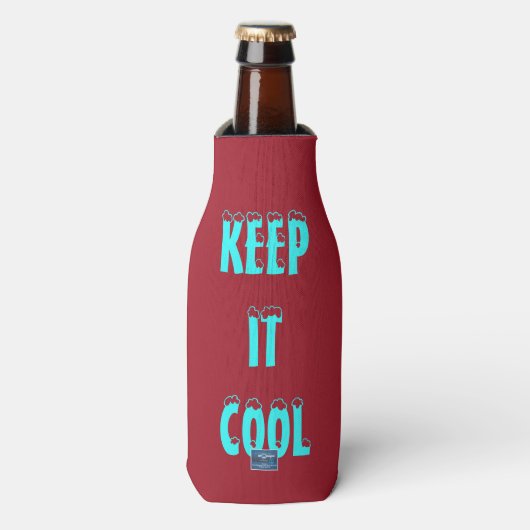 Cooler - Flasche(Burg-BEHALT IT COOL)RFPMDesign ©️ Flaschenkühler (Flaschenvorderseite)
