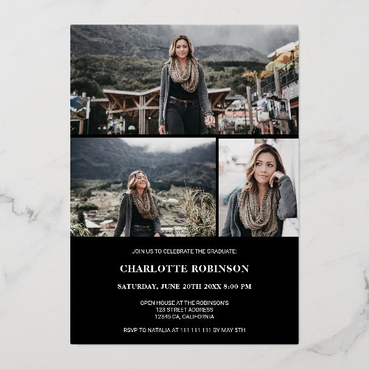 Cooler Foto-Abschluss Folieneinladung (Rückseite)