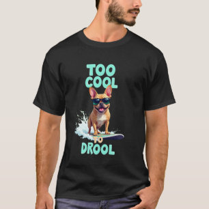 Cooler Französischer Bulldogge Surfen Hund T-Shirt