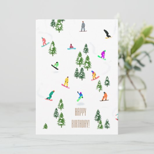 Cooler Freeride Snowboarders Happy Birthday (Stehend Vorderseite)