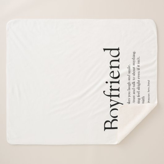 Cooler Freund definiert Schwarz und Weiß als moder Sherpadecke (Vorderseite (Horizontal))