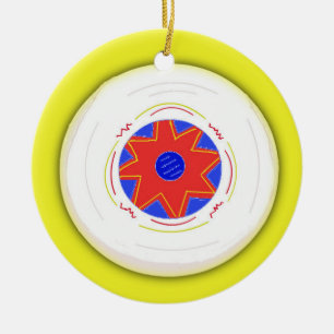 Cooler Frisbee Keramik Ornament