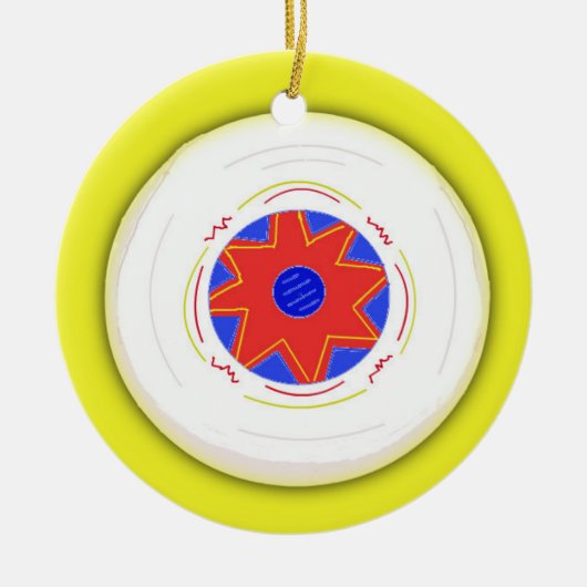 Cooler Frisbee Keramik Ornament (Vorne)