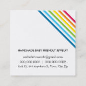 COOLER FRISCHER MODERNER, farbenfroher Regenbogens Quadratische Visitenkarte (Rückseite)