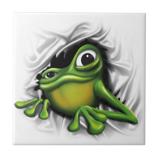 Cooler Frosch 3d Fliese (Vorderseite)