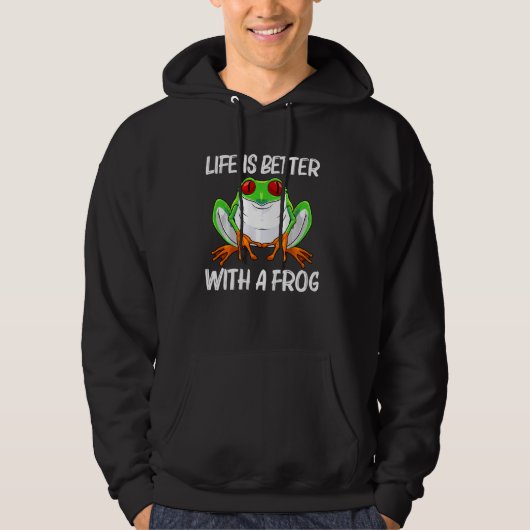 Cooler Frosch für Männer, zu gläsernen Gliedbaum u Hoodie (Vorderseite)