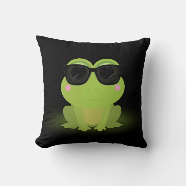 Cooler Frosch Kissen (Vorderseite)