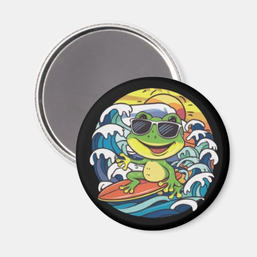 Cooler Frosch Magnet (Vorderseite/Rückseite)