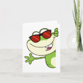 Cooler Frosch mit roter Sonnenbrille Karte (Vorderseite)