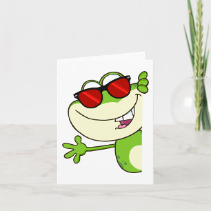 Cooler Frosch mit roter Sonnenbrille Karte