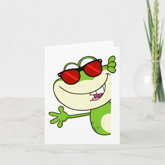 Cooler Frosch mit roter Sonnenbrille Karte