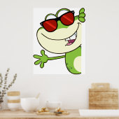 Cooler Frosch mit roter Sonnenbrille Poster (Küche)