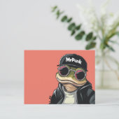 Cooler Frosch Postkarte (Stehend Vorderseite)