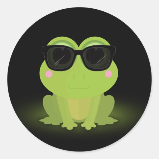 Cooler Frosch Runder Aufkleber (Vorderseite)