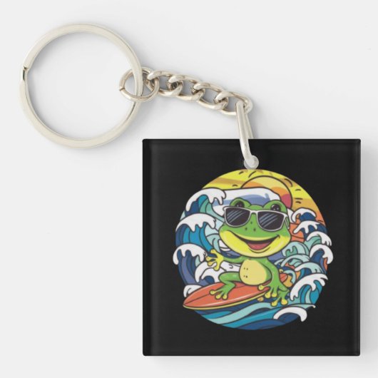 Cooler Frosch Schlüsselanhänger (Vorderseite)