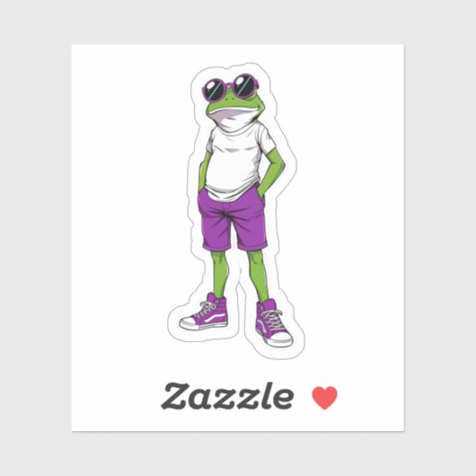 Cooler Frosch Sticker – Lustige Brillen Frosch Kin (Blatt)